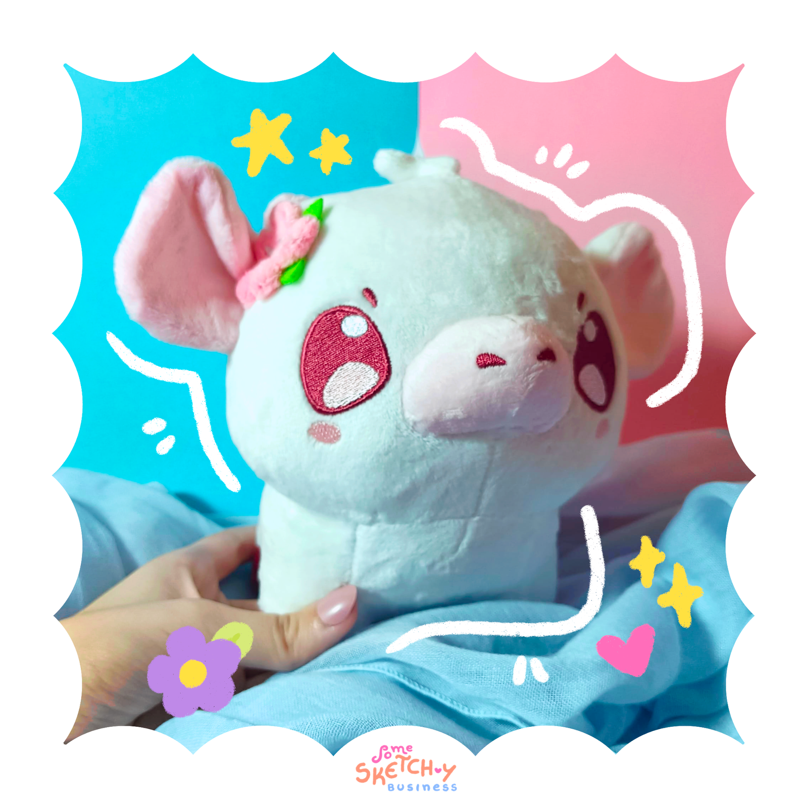 Cherry the Cherry Blossom Cow Plushie