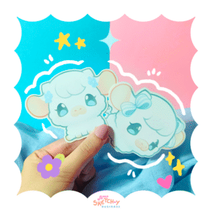 Cotton the White Higland Cow Sticker Set