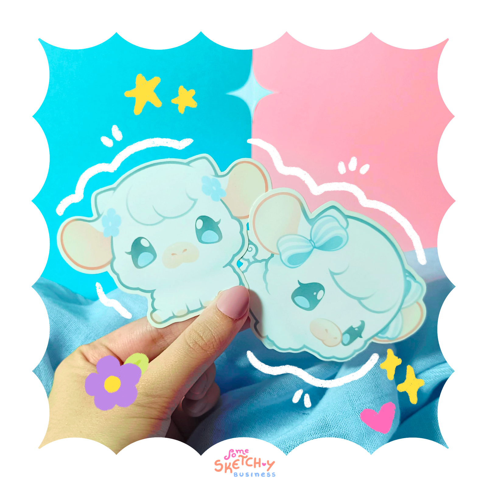 Cotton the White Higland Cow Sticker Set