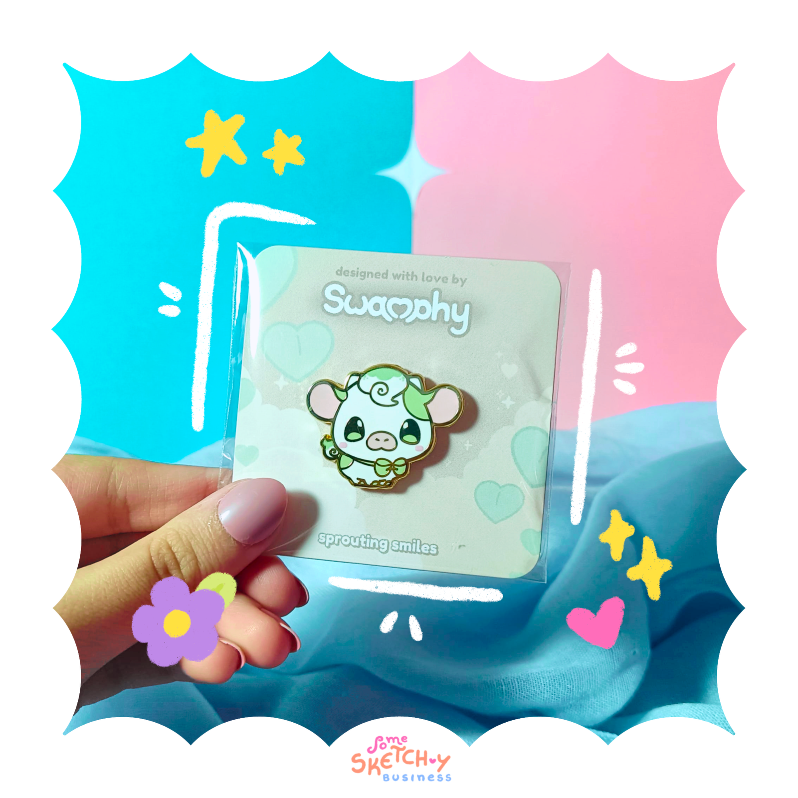Moocha Latte the Matcha Cow Enamel Pin