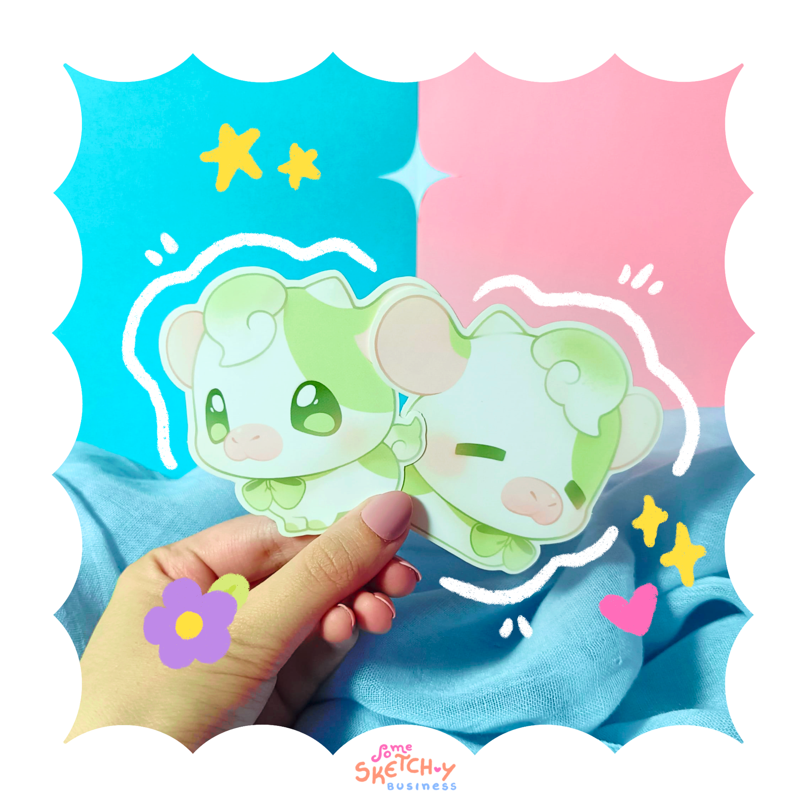 Moocha Latte the Matcha Cow Sticker Set