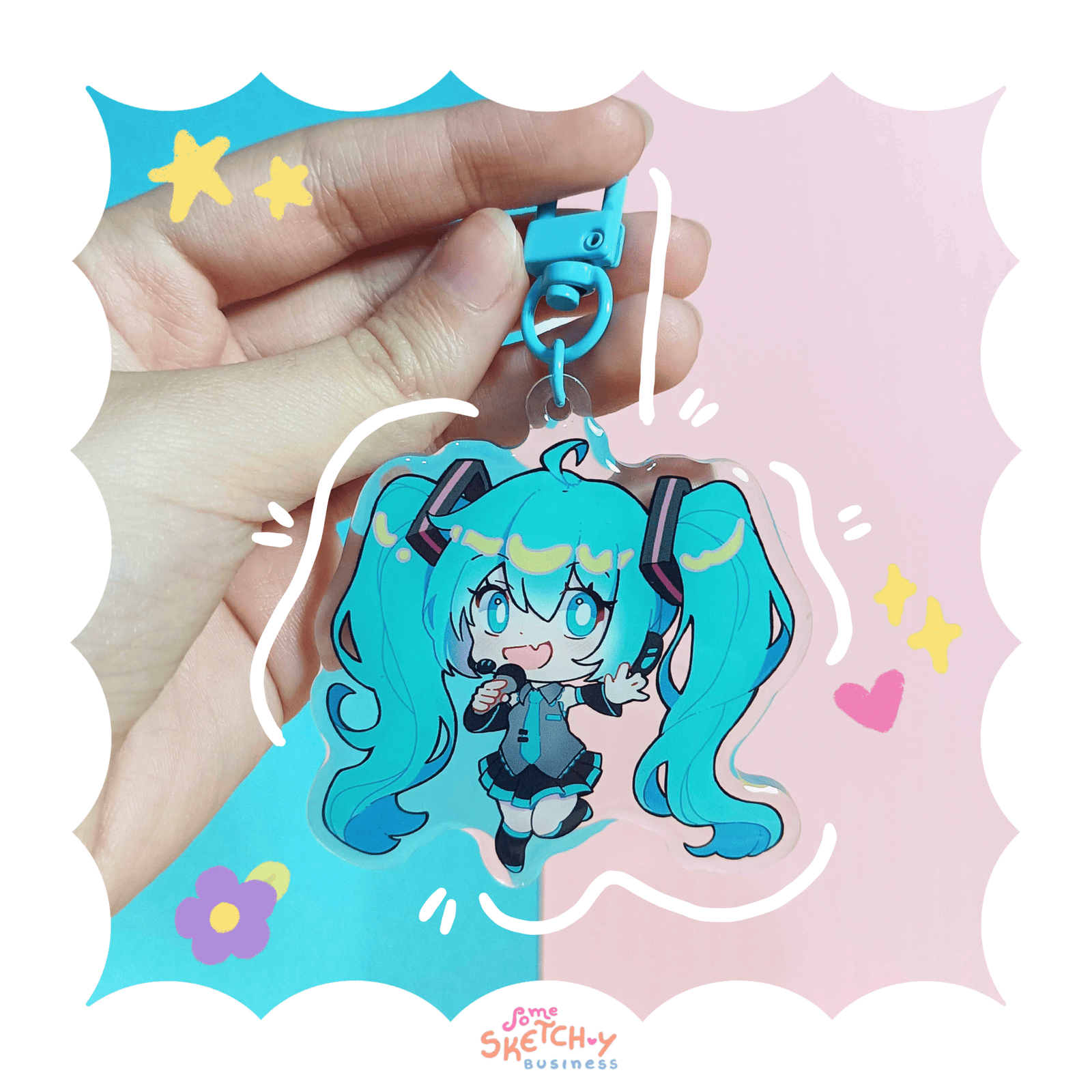 Miku Sing Keychain