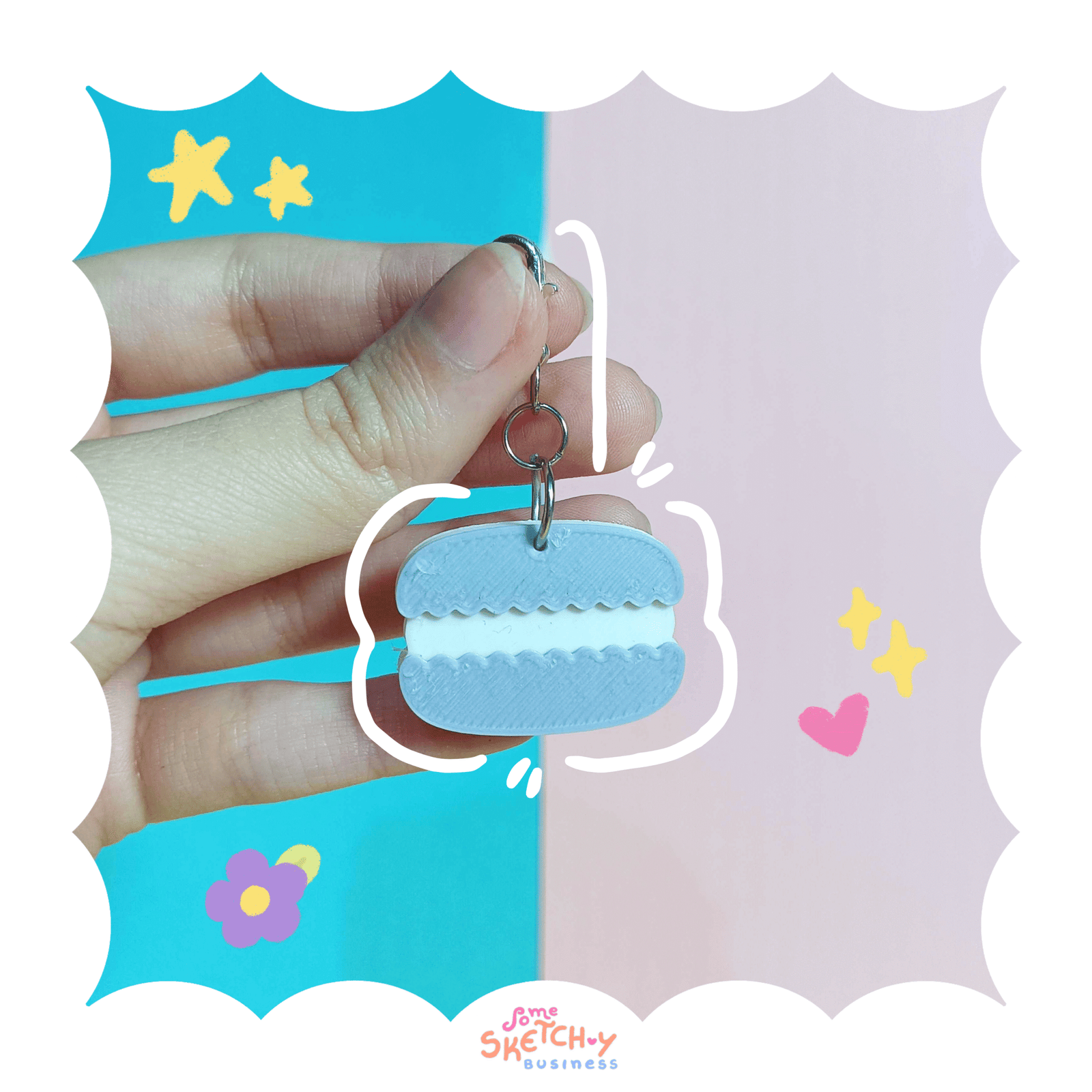 Keychain Macaron | Keychain ou Phone Charm