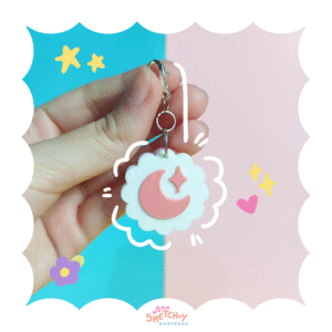 Keychain Flor com Lua | Keychain ou Phone Charm