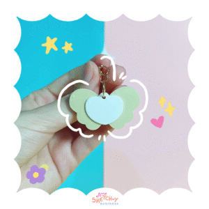 Keychain Asas com Coração | Keychain ou Phone Charm