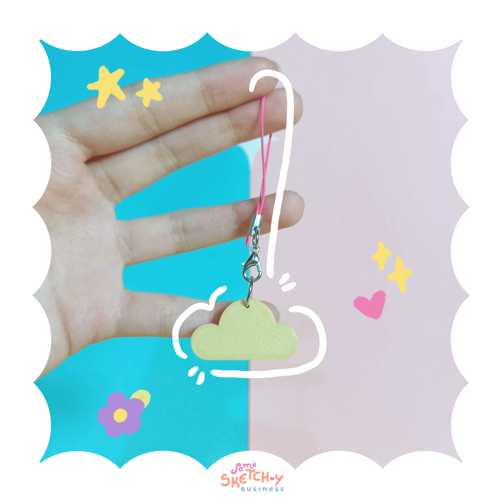 Keychain Nuvem | Keychain ou Phone Charm